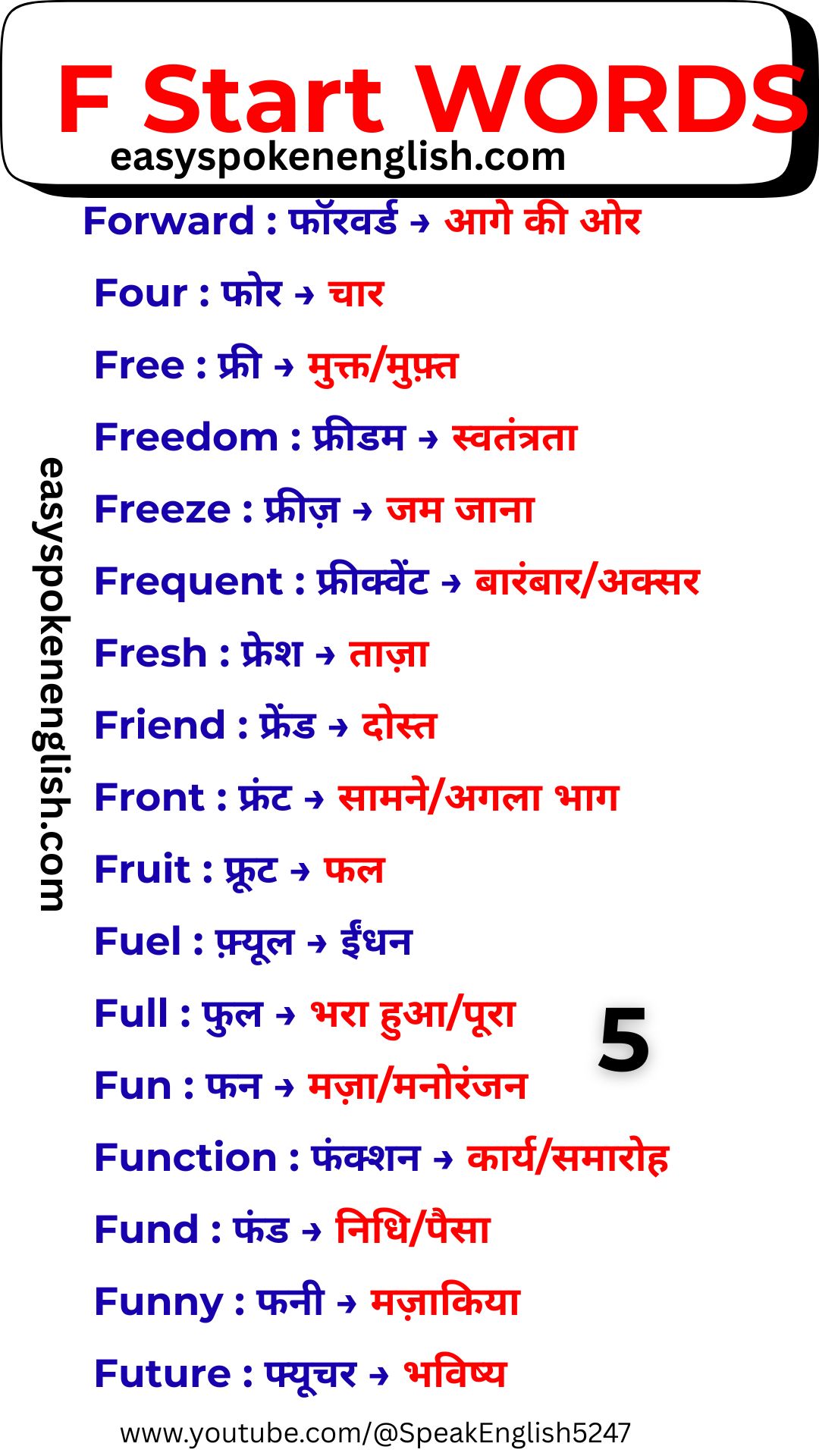 Advanced F Vocabulary with Hindi Meaning