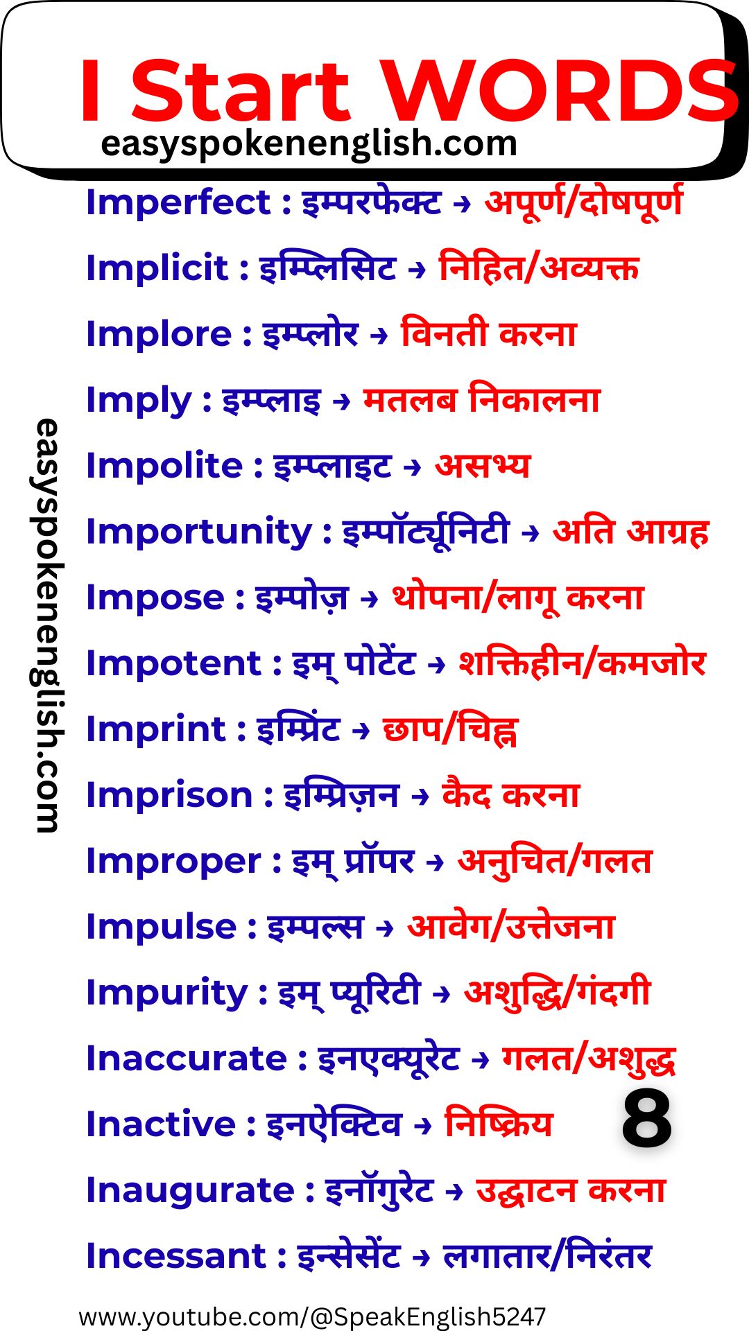 English Dictionary I Words
