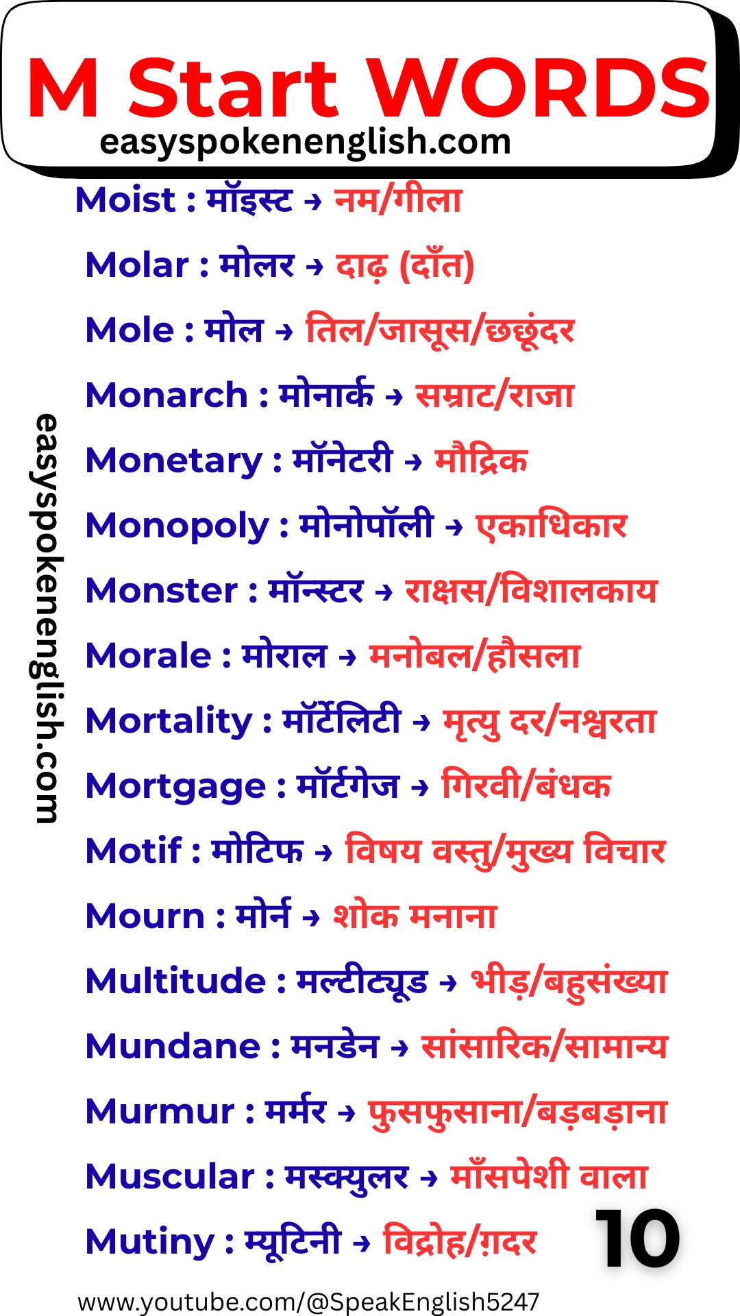 Frequently Used M Words in Daily Life